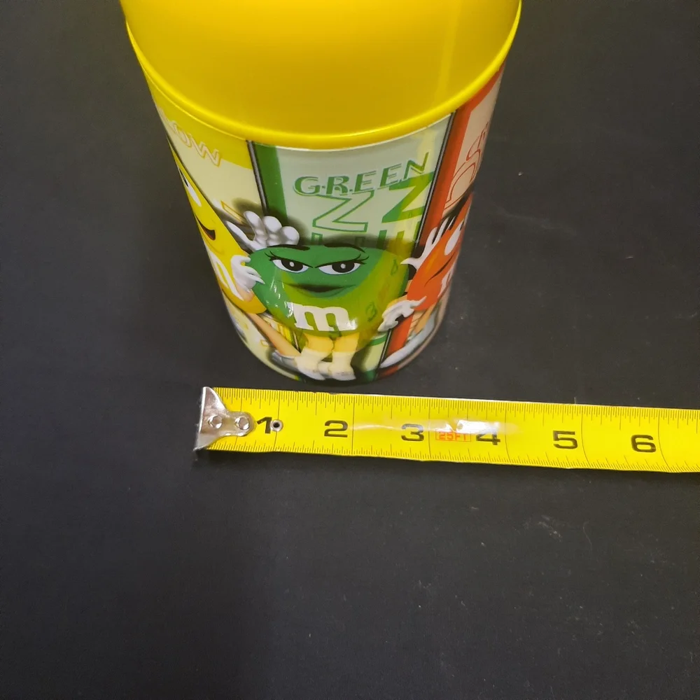 M&M's Vintage 2002 Insulated Canister Fun Character Mug with Handle Yellow Candy